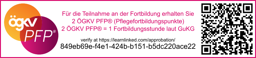 ÖGKV PFP® anerkanntes Fortbildungsangebot – Fit für die Pflege
